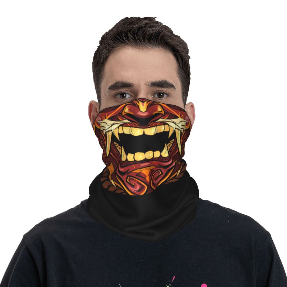 Oni Demon Bandana Neck Gaiter Windproof Face Scarf Cover