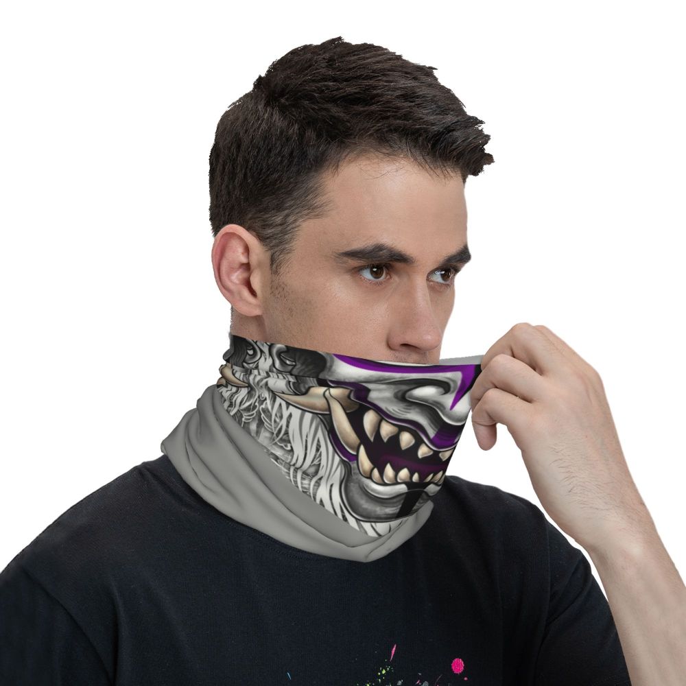 Oni Demon Bandana Neck Gaiter Windproof Face Scarf Cover