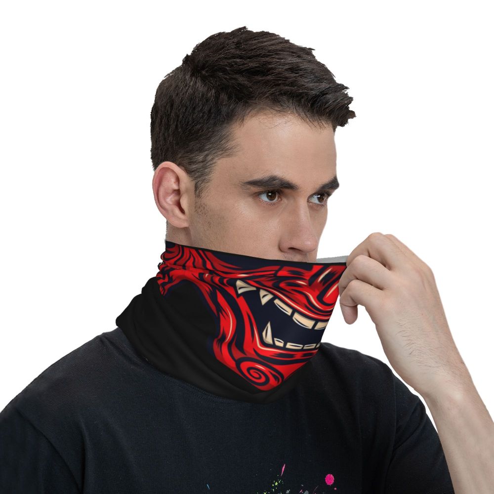 Oni Demon Bandana Neck Gaiter Windproof Face Scarf Cover