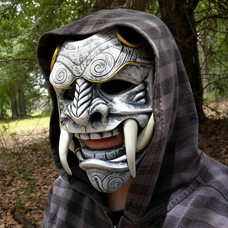 Japanese Ghost Hannya Prajna Half Face Samurai mask