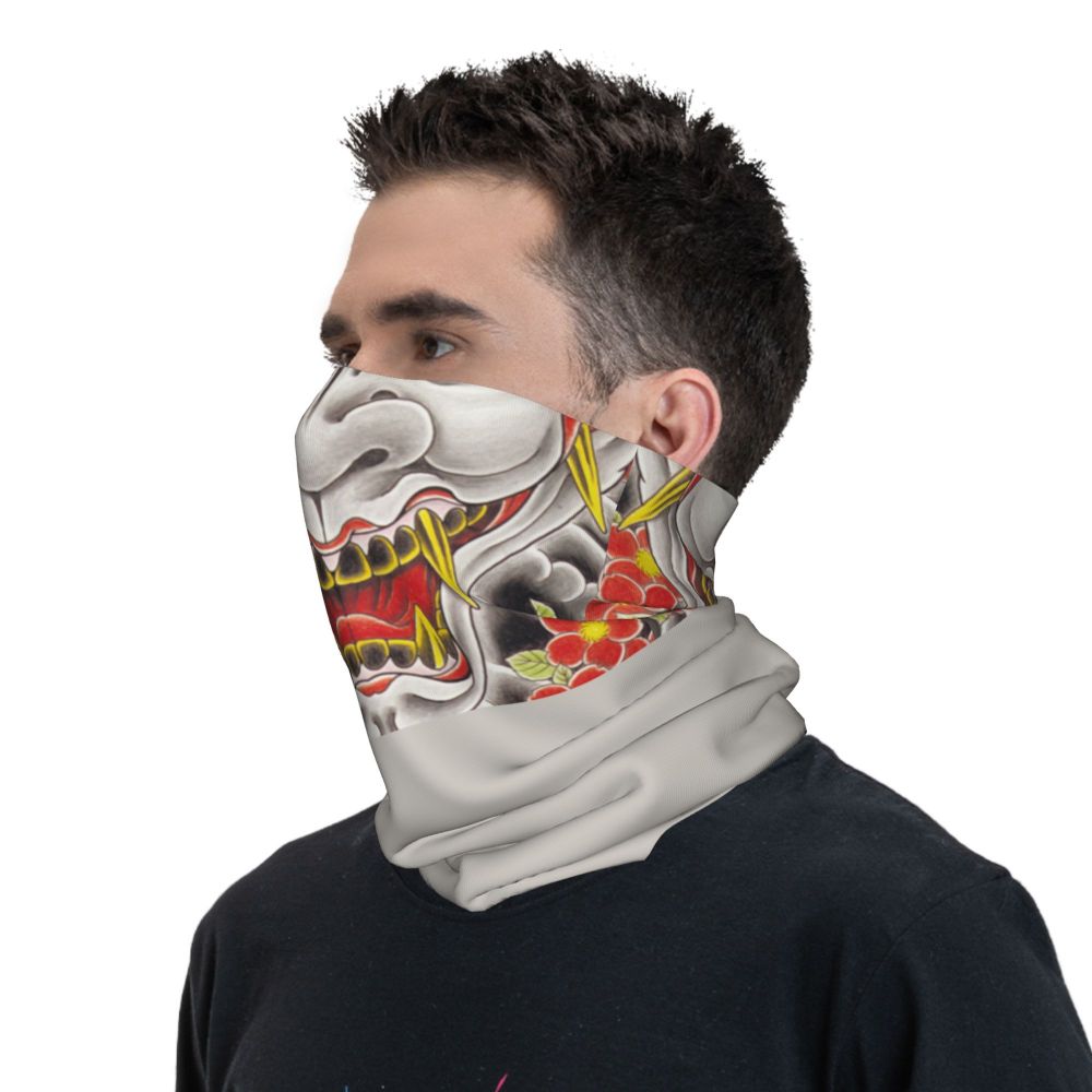 Oni Demon Bandana Neck Gaiter Windproof Face Scarf Cover