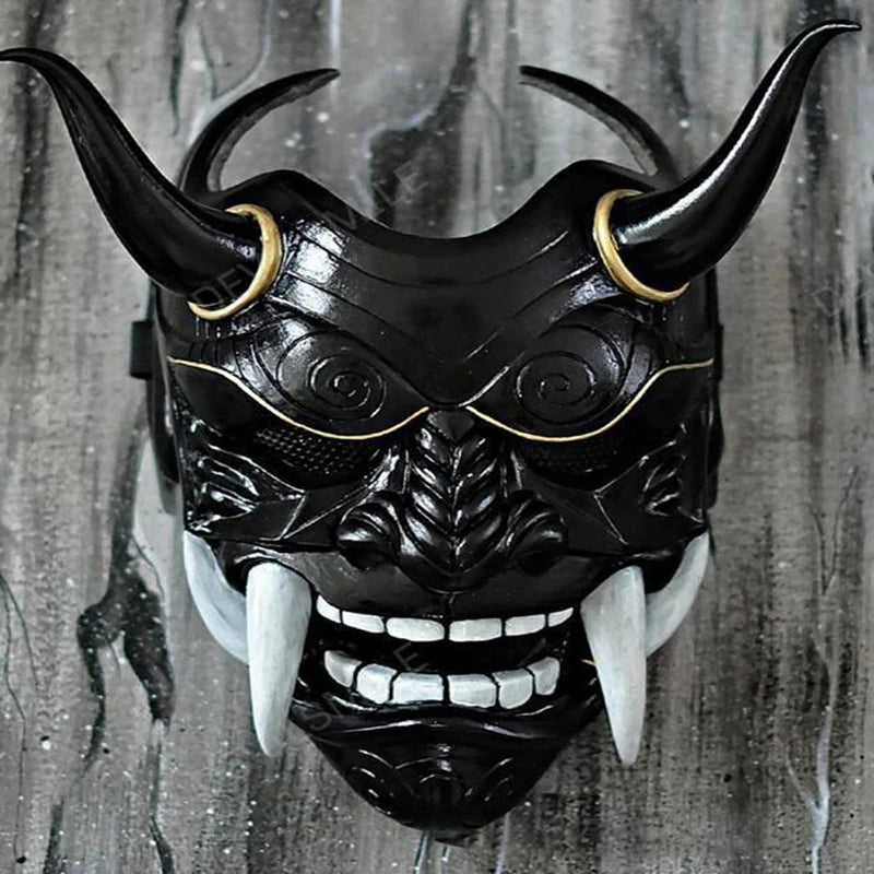 Japanese Ghost Hannya Prajna Half Face Samurai mask