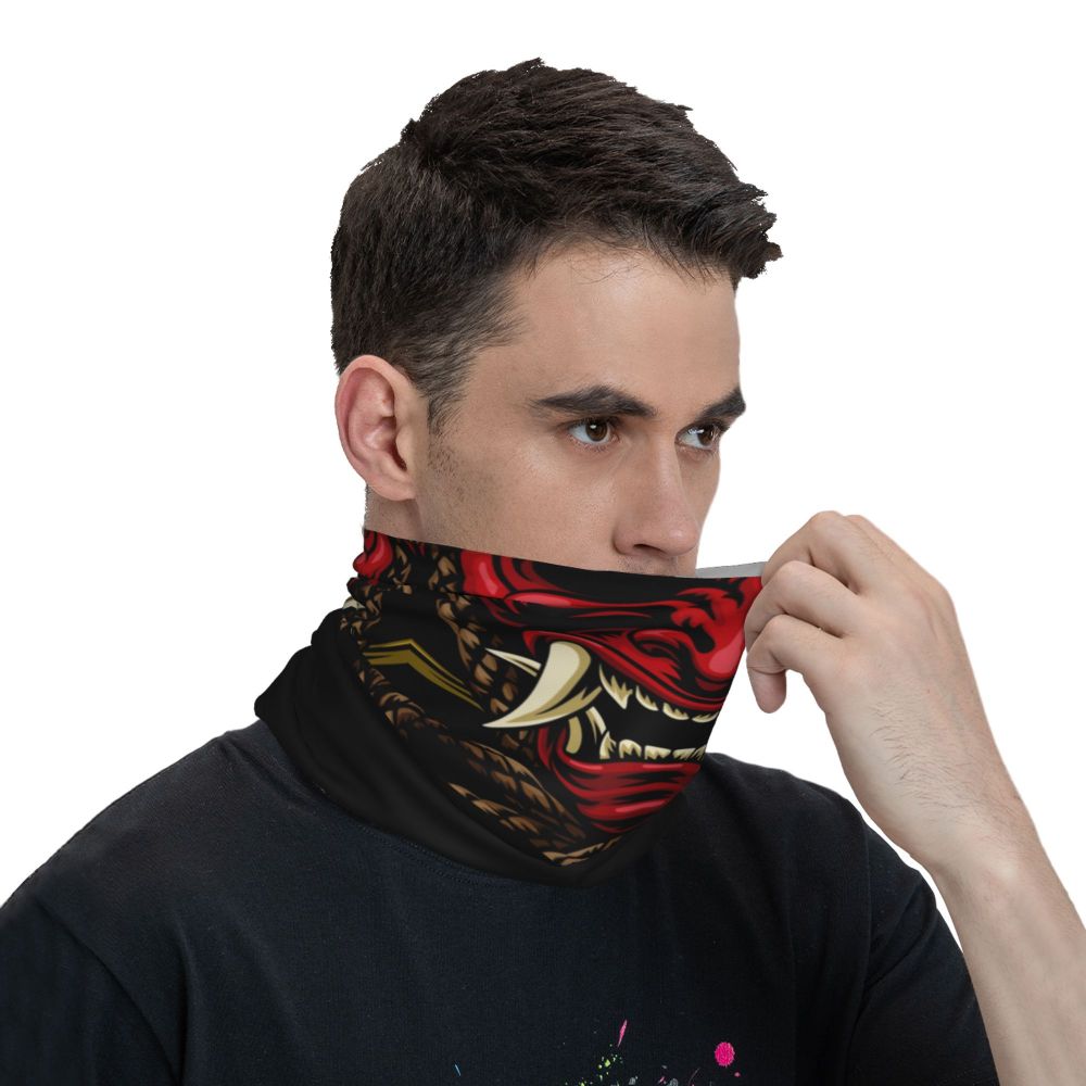 Oni Demon Bandana Neck Gaiter Windproof Face Scarf Cover
