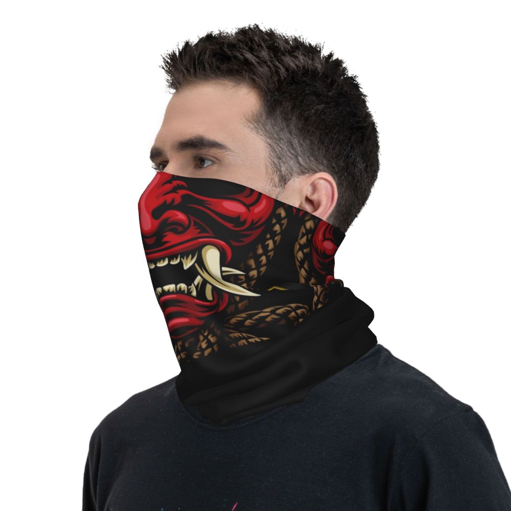 Oni Demon Bandana Neck Gaiter Windproof Face Scarf Cover