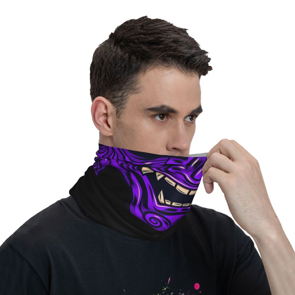 Oni Demon Bandana Neck Gaiter Windproof Face Scarf Cover