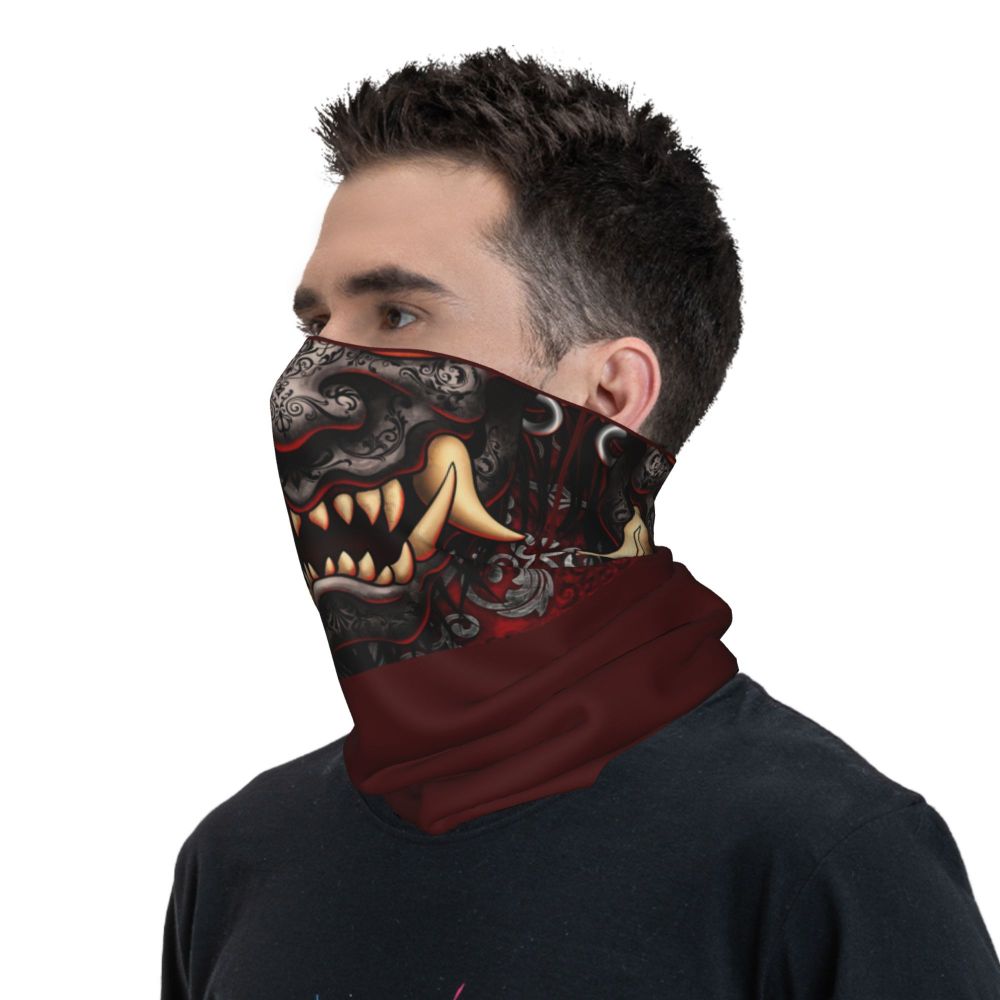Oni Demon Bandana Neck Gaiter Windproof Face Scarf Cover