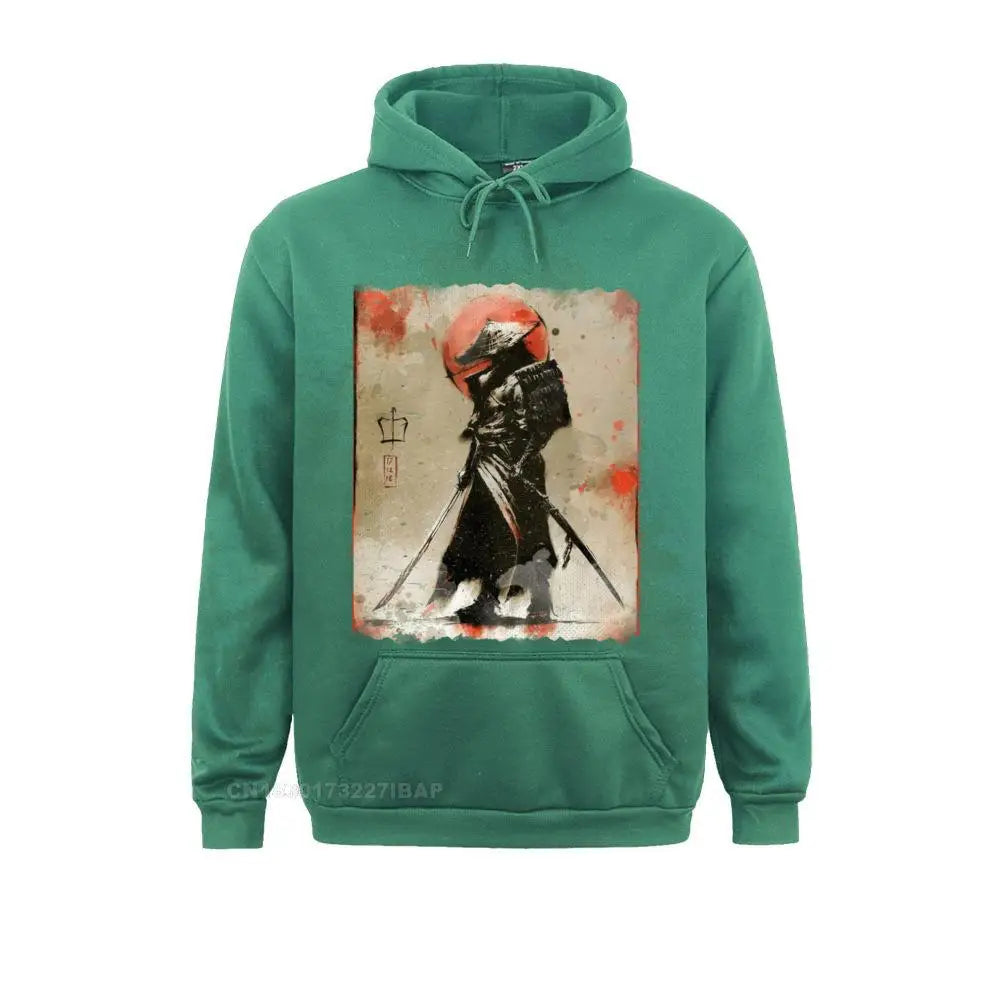 Bushido style Samurai Hoodie Japanese Retro Art Print