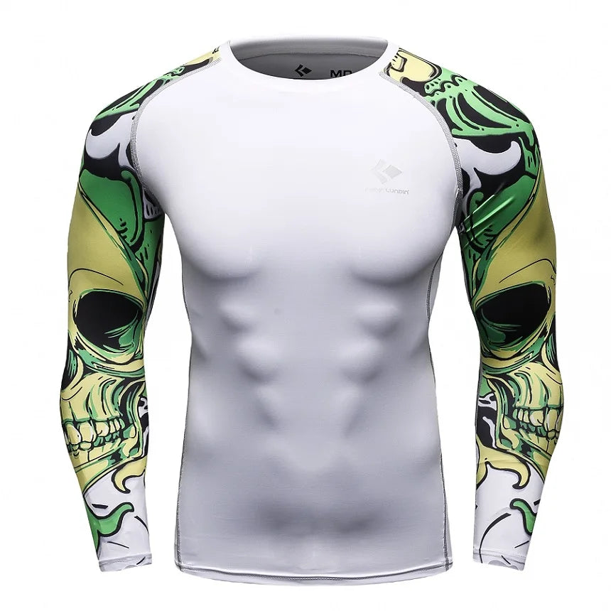 GRAPPLING Quick Drying Kimono Rashguards For Mixed Martial Arts & Brazilian Jiu Jitsu Fighting Fitness Training Tight Long Sleeve Shirt