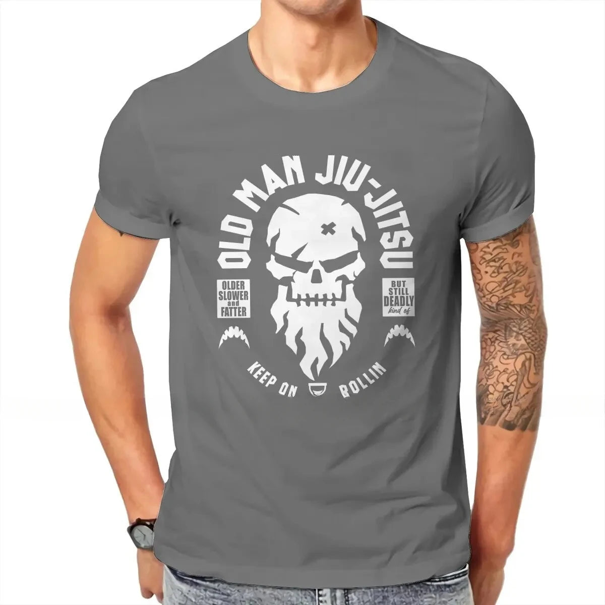 (HOT ITEM) Old Man Jiu Jitsu Crewneck Tee  Shirt