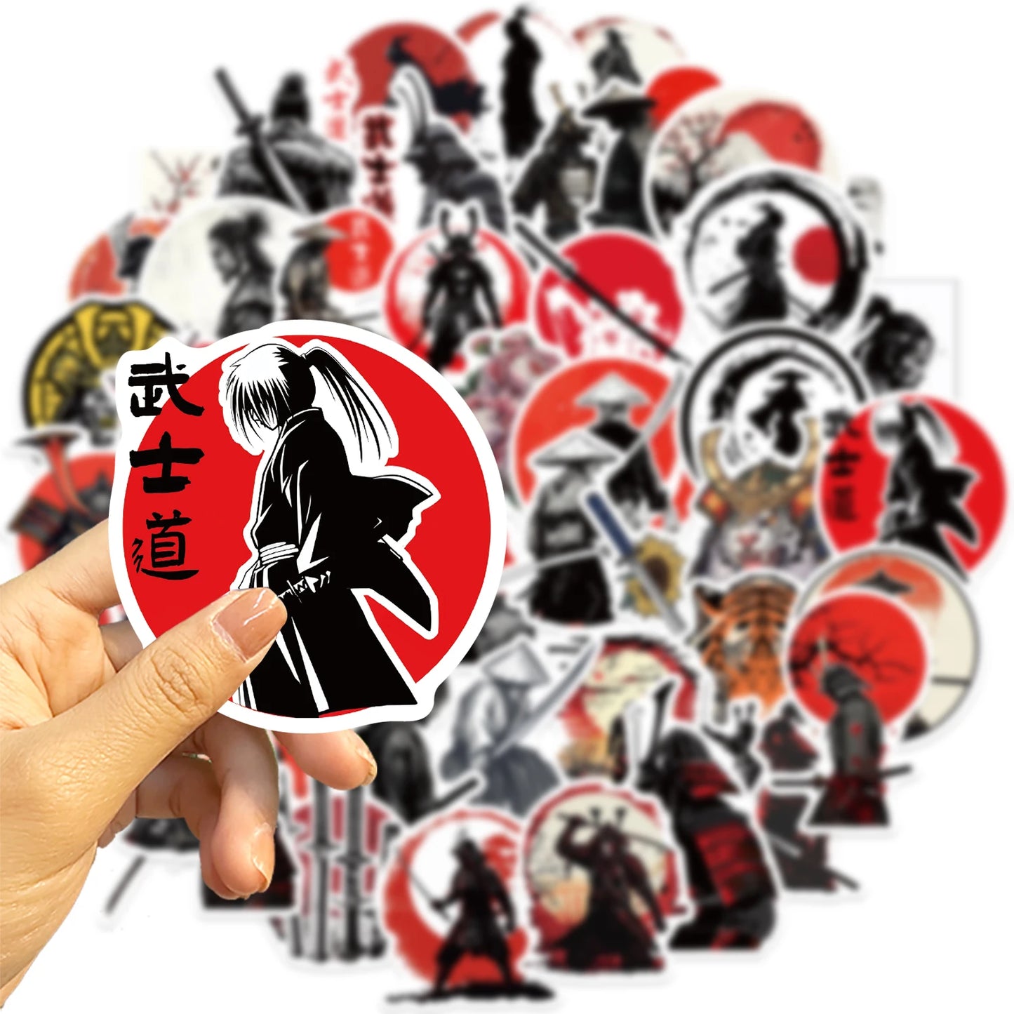 50 piece Japanese Samurai Bushido Stickers Waterproof