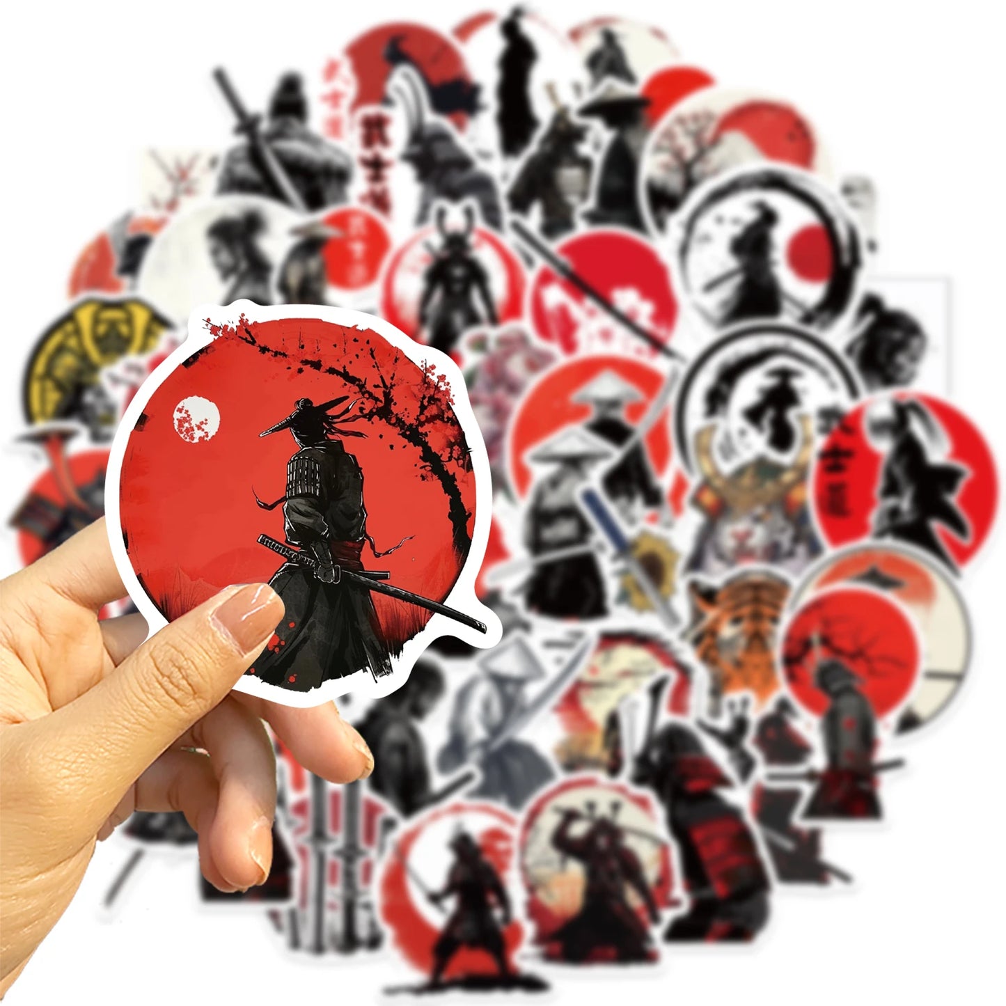 50 piece Japanese Samurai Bushido Stickers Waterproof