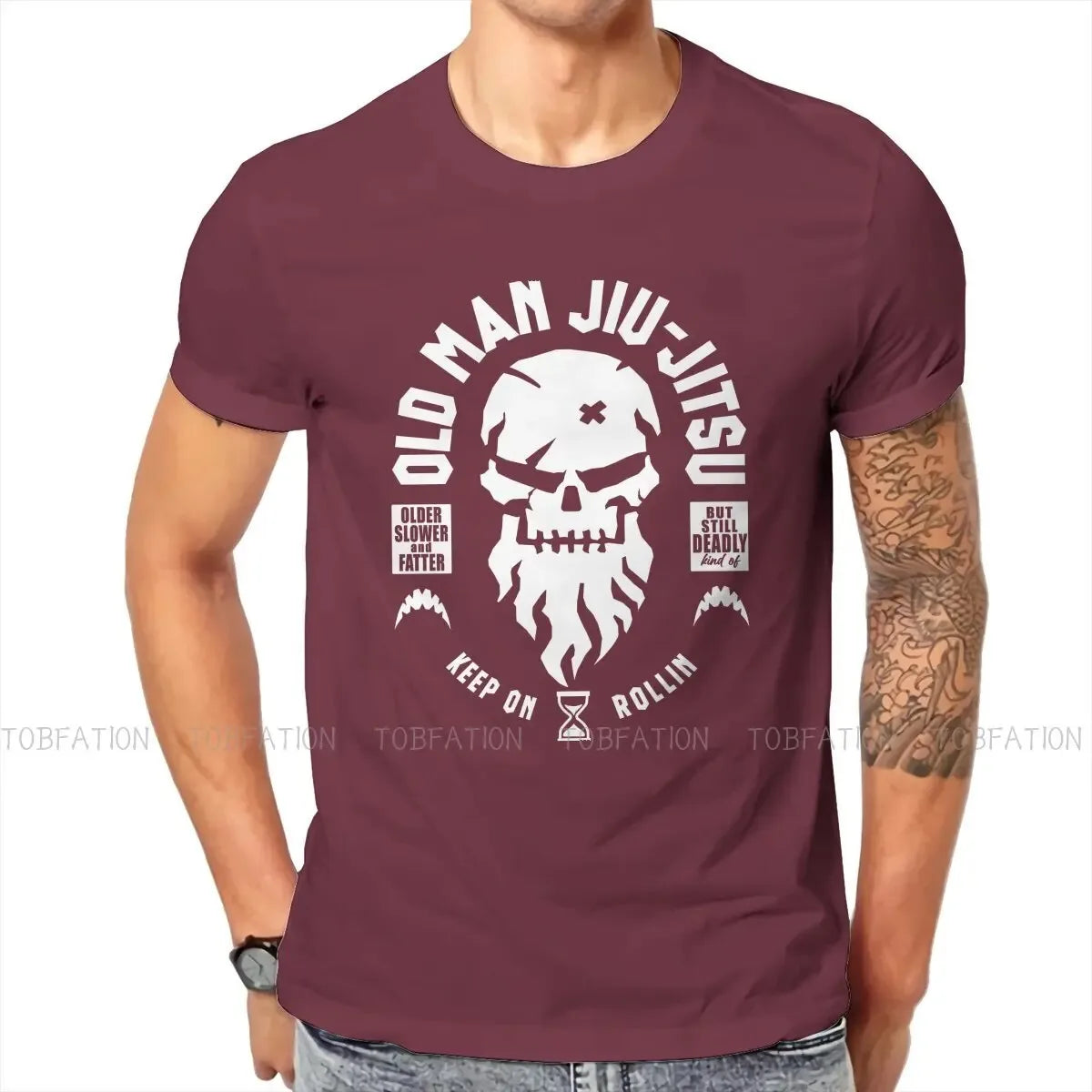 (HOT ITEM) Old Man Jiu Jitsu Crewneck Tee  Shirt