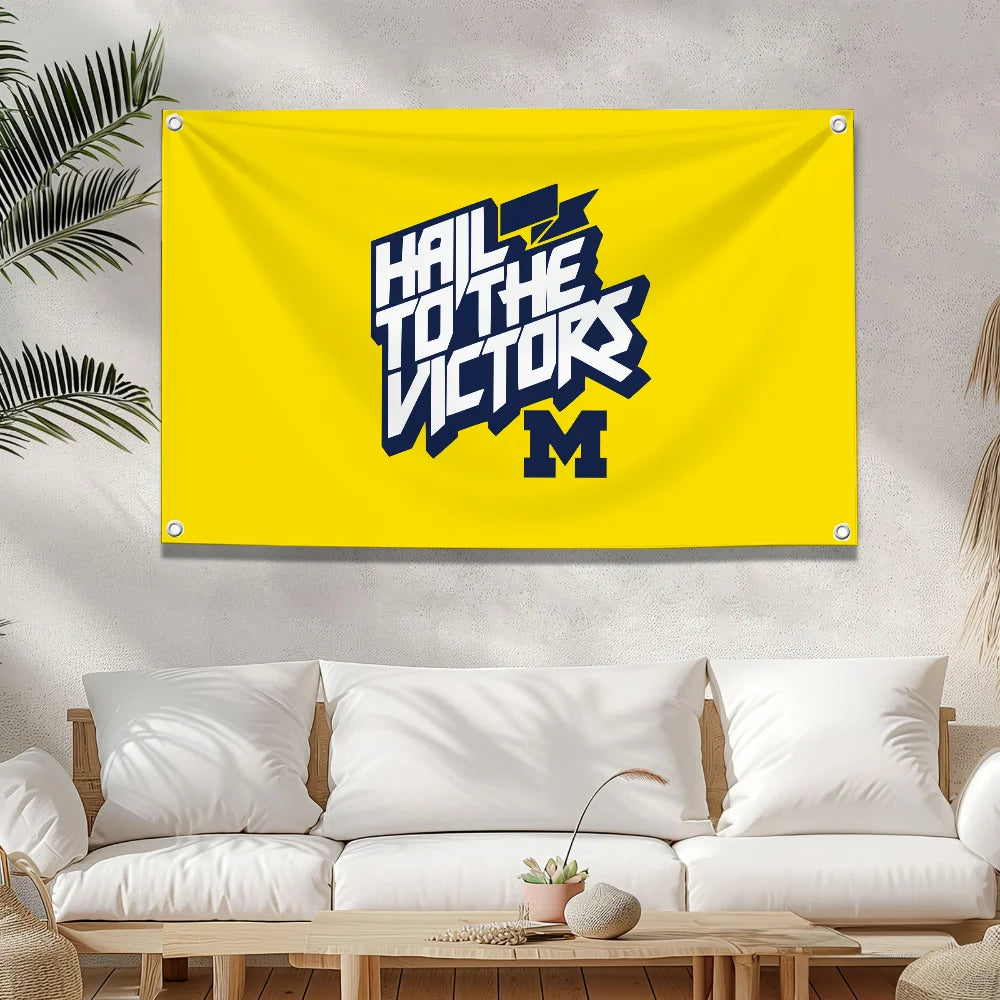 Flag MichiganS WolverineS Double Penetration for You Home Garden Camping Txt Fall Home Decor Autumn Halloween Flags for Bedrooms