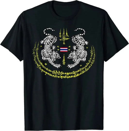 Muay Thai Twin Tigers Tattoo T-Shirt