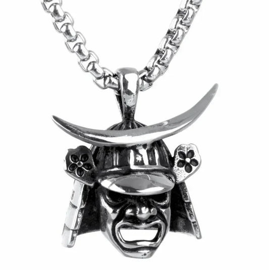 Skull Samurai Pendant Necklace Jewelry